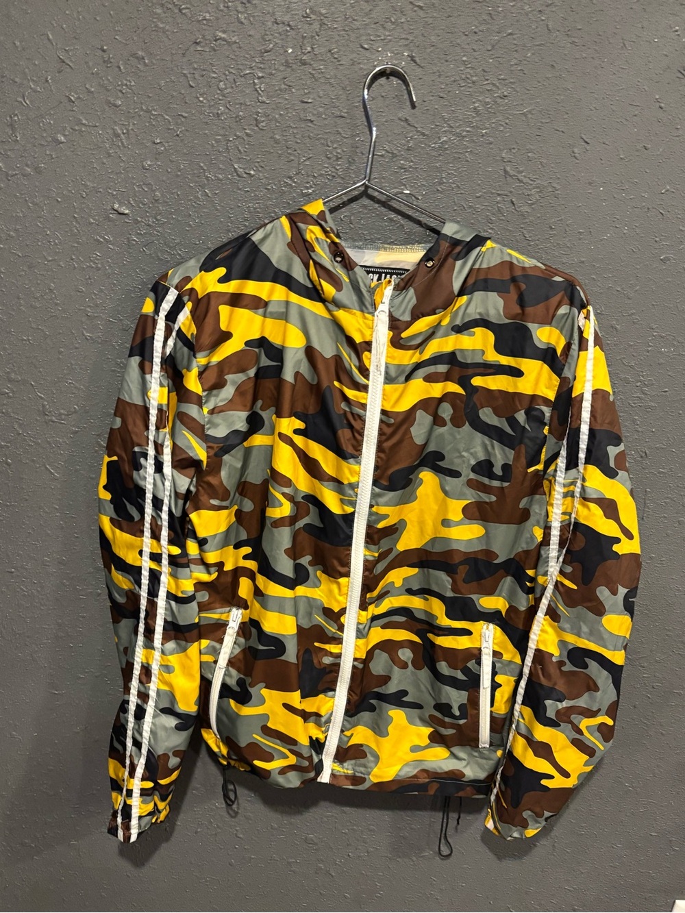 Black Jack Yellow & Green Camo Zip-Up Windbreaker Jacket